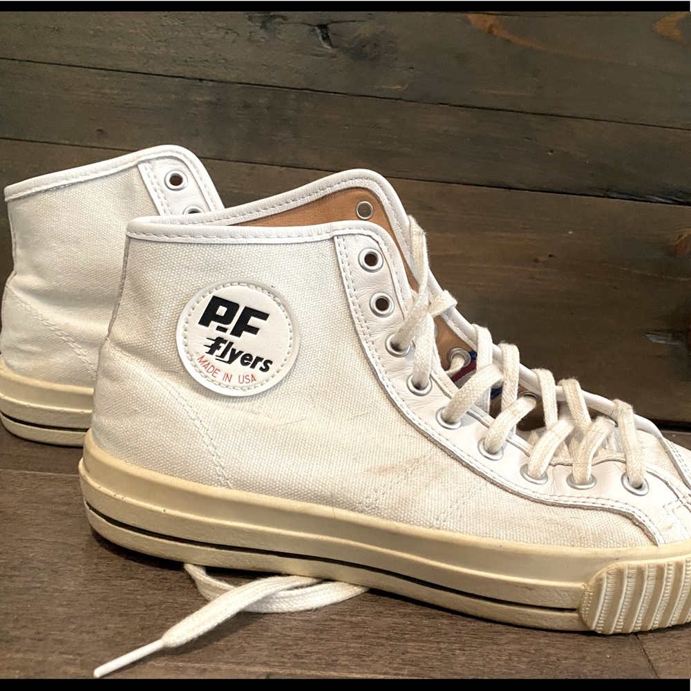 Lightly used white PF Flyer hightop